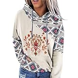GFGHH Damen Mode Gitter Streifen Kapuzenpullover Herbst Winter Hoodie Langarm Ethnische Drucken Pullover Kapuzenpulli Oberteil Sweatshirt Mit Kapuze Pulli Kapuzenpulli Casual Beiläufig Farbblock Top
