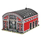 HAMM Architektur The Train Station MOC-72682 Modellbausätze Baustein-Modellset (Lizenziert und Designt von Bevins Bricks), 8703-teilige Blöcke, Kompatibel mit Lego 10277 10257 60197