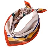 FANFUSIZI Seidentuch damen - 100% Satin Seidentuch, 53 x 53 cm Größe -Eleganter Schickes Silk Scarf Bandana Geeignet für vier J