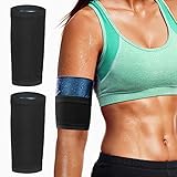 MoKo Arm Schwitzgürtel, 1 Paar Oberarme Shaper Sleeve Elastische Arm Sleeves Arm Former zum Abnehmen Oberarme Band für Sport Fitness, 2XL/3XL Größe - Blaues F