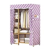 JNNWQ Kleiderschrank Kleiderschrank Tragbar Oxford-Tuch Kleiderschrank DIY Stoffschrank Kleiderschrank mit Aufhängestange für Schlafzimmer, Ankleidezimmer (Color : A, Size : 92x35x165cm)