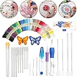 DIYARTS Punch Needle Stickerei Set Anfänger Stickerei Kreuzstich Set Stickstift Punch Needle Kit Craft Tool Stickset für Nähen, Stricken, DIY Stick