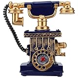 Lsaardth Retro Telefon Vintage Telefon Statuen, Harz Antik Wählscheibe Modell Spardose für Café Dekor Vintage Büro Wohnkultur, 7x2.6x7.5 Z