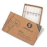Chinchilla® 5er-Pack Glas Strohhalme | 15cm Transparent mit Logos | Wiederverwendbare & Plastikfreie Trinkhalme aus BPA-freiem Glas | inklusive Aufbewahrung & Reinigungsbü