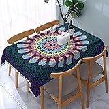 Tischdecke Indian M und ALA Multicolor Hippy Boho Style Wiederverwendbare Rechteck-Tische Essbereich Polyester Tischbezug 137X183CM