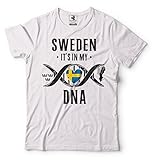 Silk Road Tees Männer Schweden T-Shirt Schwedische Patriot Heritage-T-Shirt Small Weiß