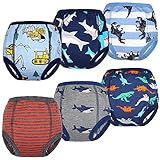 Flyish Packung mit 6 Baby Trainingshosen Töpfchen Unterwäsche Kleinkinder Windelhosen Toilettentraining Unterwäsche Entzückende Tiermuster Trainingshose Jungen 3 J