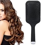 Antistatischer Massagekamm, Kopfhautmassage Haarkamm Haarstyling zu Hause Modellierender Kamm für Langes Kurzes Glattes Haar und Lockiges Haar(Schwarz)