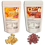 GNUSSPER Smoothie Crunchy | Mango + Granatapfel im 2er Bundle | 100 % natürlich | Süße nur aus Früchten | gefriergetrocknetes Bio-Fruchtpü