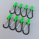 Set Haken Öse Kederöse für Kederschiene an Caravan, Wohnmobil, Camping (Öse mit Karabinerhaken für Kederschiene 7mm, Neon Grün, 8)