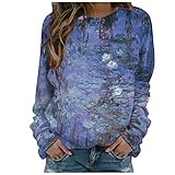 Bluse Weihnachten lila Pulli Coole blusen schulterfrei Damen Rollkragenpullover Damen Oversize t-Shirt Damen v Ausschnitt Hemd Damen Sommer Lange Tunika blusen Shirt Sp