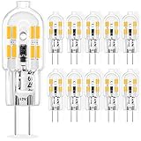 G4 LED Lampen 2W ersatz für 20W Halogenlampen G4 12V AC/DC, Warmweiß 3000K G4 Stiftsockellampe,Kein Flackern, Nicht Dimmbar, 10er Pack [Energieklasse A+]
