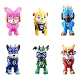 Hilloly 6 Stücke Pfotenpatrouille Tortenfiguren Haustier Mini Figuren Tortendeko Pfote Patrouille Cake Topper Geburtstags Party liefert Tortendeko für Kinder Party Dek
