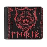 Wikinger Wolf Leder Geldbörsen für Damen Herren Ledergeldbörse Personalisiert Portemonnaie Blockierung Mini Brieftasche Geschenk für Freundinnen Freunde White One S