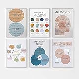 Self Care Poster Mental Health Therapy Leinwanddruck Psychotherapie Vertrag Wandbild Kunst Moderne Schule Büro Wanddekoration-40x50cmx6-Kein R