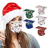 Weihnachten 50 Stück Einweg Erwachsene Mundschutz,Einfarbig 3 lagig Bandana Mund und Nasenschutz Einmal Bunt MNS Halstuch Maske Tücher ?? ?????? ????????????? ??????????