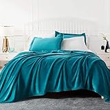 BEDSURE Decke Sofa Kuscheldecke türkis - große Fleecedecke für Couch weich und warm, Wohndecke flauschig 230x270 cm als Sofadecke Couchdeck