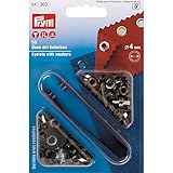 Prym Ösen und Scheiben, Metall, antik Messing, 4 mm, 50 Stück