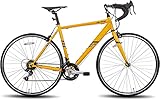 Hiland 700c Rennrad Stahl City Commuter Fahrrad mit Shimano 14 Gänge Geschwindigkeiten Gelb