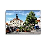 CALVENDO Premium Textil-Leinwand 45 x 30 cm Quer-Format Markttag auf dem Rathausplatz, Leinwanddruck von Lothar Reup