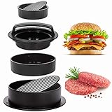 Geweo Burger Press Machine, 3 in 1 Burger Pattie Presse, Hamburgerpresse Patty Maker für perfekte Burger, Burger Presse mit Antihaftbeschichtung für leckere Hamburger, Patties, BBQ