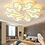 Deckenleuchte LED Dimmbar Deckenlampe Moderne Mit Fernbedienung 3000K-6000K Einstellbar Innenbeleuchtung Acryl Wohnzimmerlampe Schlafzimmer Esszimmer Küche Bürolampe Deckenbeleuchtung,80cm(55w)