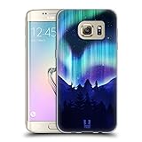 Head Case Designs Pinienwälder Nordlichter Soft Gel Handyhülle/Hülle kompatibel mit Samsung Galaxy S7 Edg