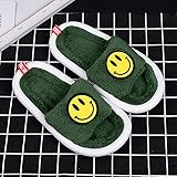 Perferct Hausschuhe Damen,Cartoon Pelz Hausschuhe, Herbst Und Winter Neues Shake Network Red Home Security Warm Paar MäNner Und Frauen Smiley Baumwollschuhe-Lang (190mm / 7,48')_Gras-GrüN