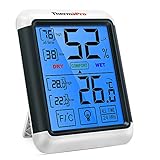 ThermoPro TP55 digitales Thermo-Hygrometer Innen Thermometer Hygrometer Temperatur und Luftfeuchtigkeitmessgerät mit Raumklima-Indikator für Raumklimakontrolle Raumluftüerwachtung