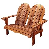 FHB Sitzbank Outdoor Holz Adirondack Chair Holz Loveseat Bank Sessel, Ergonomisches Design, für Garten Deck