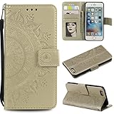 nancencen Handyhülle Kompatibel mit iPhone 6 / iPhone 6s Hülle, Vintage Druck Lederhülle Premium Leder PU Klapphülle [Stand][Magnet][Kartenfach] Brieftasche Schutzhülle - G