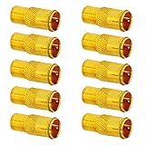 10x SAT F-Stecker Adapter SAT Kabel Adapter SAT TV Koaxial Quick Steck
