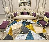 Teppich Wetterfest Teppich Motiv 180X260CM Schlafzimmer Teppich Langes Quadratisches modernes Farbdreieck geometrische Teppiche Balkon Teppich W