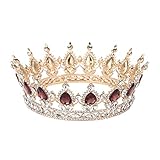 Brautkrone, Hochzeits-Haar-Accessoire, Strass-Tiara, runde Krone, handgefertigt, Brautschmuck, Abschlussball, Schmuck, Königskrone für Braut und Brautjungfer Frisuren & Muttertag