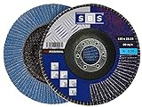 10 Stück SBS Fächerscheiben ø 125 mm Blau oder Braun Schleifscheiben Schleifmop (Blau Korn 120)