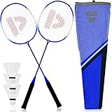 L + H WORLD XXL Federball & Badminton Set | Federballschläger in gemischten Farben inkl. Federbälle & Schläger-Tasche im Set | Federballspiel für Erwachsene & Kinder für Freizeit & Outdoor Sp