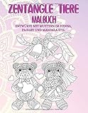 Zentangle Tiere - Malbuch - Entwürfe mit Mustern im Henna, Paisley und Mandala S