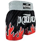 Revgear Deluxe Flames Youth Muay Thai Shorts, Jungen, schwarz, X-S