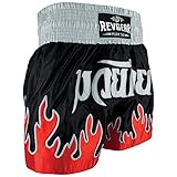 Revgear Deluxe Flames Youth Muay Thai Shorts, Jungen, schwarz, X-S