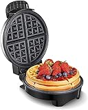 Waffeleisen, Waffeleisen Belgische Waffel Mit Antihaftbeschichtung, Elektrischer Waffelautomat Edelstahl, Amerikanischer Runder Waffle Maker, Temperaturregler, Thermostat, Sig