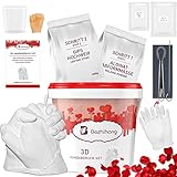 Bozhihong Handabdruck Set für Paare - 3D Gipsabdruck Hände Paar - Partner und Pärchen Geschenke für Einzigartige Erinnerungen zur Hochzeit, Jahrestag, Valentinstag, Weihnachten, Geburtstag