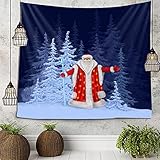 LT&NT Weihnachten Tapisserie Wandbehang,Weihnachtsmann Tapisserie,Winterweihnachtsbaum Wandteppich Für Neujahr,Flying Sled Wandhängedekor-E 200x150