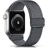 drivego Armband Kompatibel mit Apple Watch 44mm 40mm 45mm 41mm 42mm 38mm, Elastisch Nylon Geflochtenes Armband Kompatibel mit Apple Watch SE Series 7 6 5 4 3 2 1, 38mm/40mm/41mm, Space G