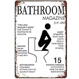 KOMOBB Retro Design Badezimmer Magazin Blechschilder Wandkunst | Dickes Weißblech Druck Poster Wanddekoration für T
