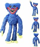 Poppy Playtime Huggy wuggys Plush Toy, Blue/Pink Monster Horror Plush Monster Toy,Realistic Blue Sausage Monster,Horror Christmas Stuffed Doll Gifts for Game Fan’s Birthday 15.8 in (Blue)