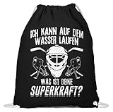 Chorchester Eishockey Spieler Laufen auf Wasser - Baumwoll Gymsac -37cm-46cm-Schw