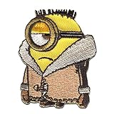 MINIONS STUART MANTEL - Aufnäher, Bügelbild, Aufbügler, Applikationen, Patches, Flicken, zum aufbügeln, Größe: 6,5 x 5