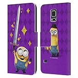 Head Case Designs Offizielle Zugelassen Minions Bob Schwert Minion Britischer Einmarsch Leder Brieftaschen Handyhülle Hülle Huelle kompatibel mit Samsung Galaxy S5 / S5 N