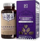 FS Holunder Kapseln | 120 Vegane Elderberry Extract Tabletten | Mit Holunderextrakt, Vitamin C & Zink | Hergestellt in GB in ISO-Zertifizierten Betrieben | GVO, Gluten- & M