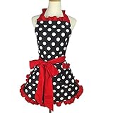 YAKEFJ Schürzen für Frauen Retro Vintage Schürzen, Kochen Küche Schürzen Plus Size mit Extra Ties & Pocket 28,3 x 24,4